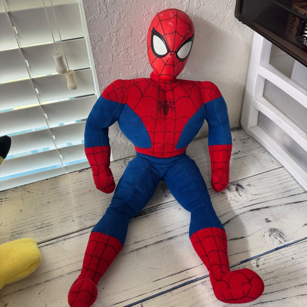 Marvel Spider-Man Plush Just Play Hard‎ Head Muscular Stuffed Action Figure